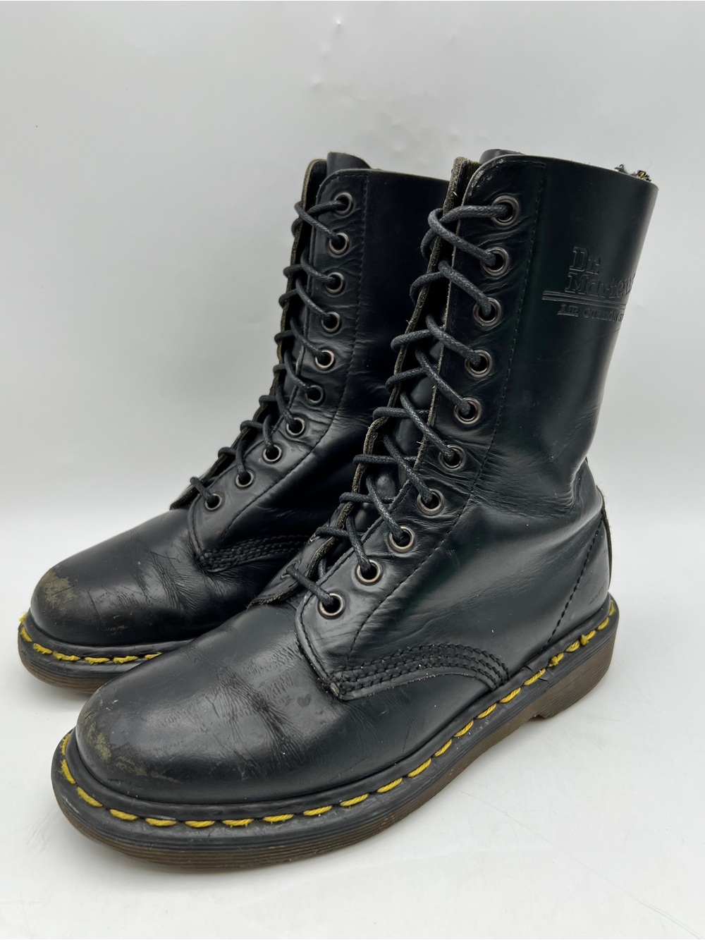 Vintage Dr. Martens 1490 Made in England 10-Eye Boots UK 3 US 5 Women Black 90s